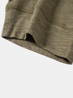 Textured Cotton Henry Collar T-Shirt