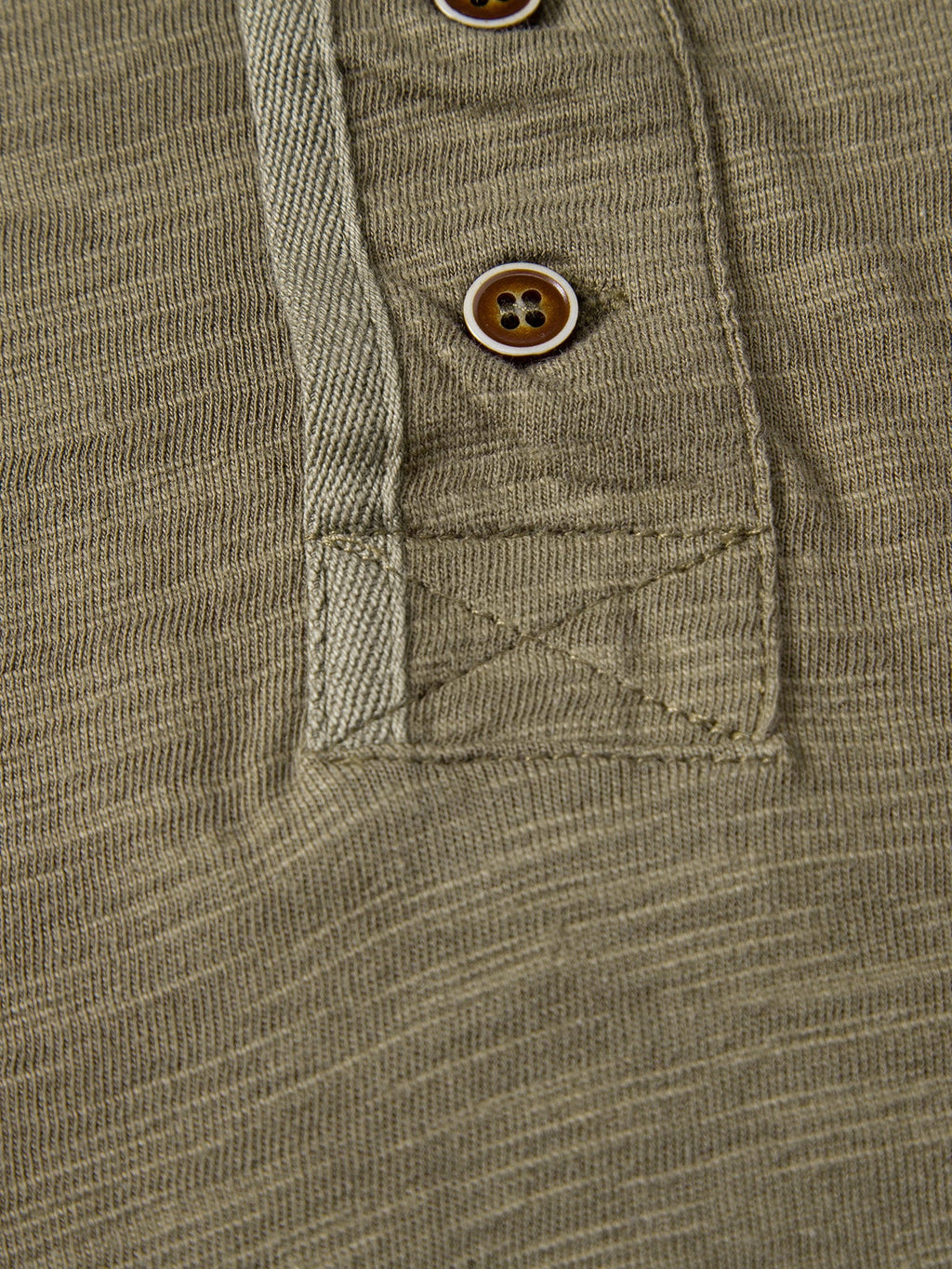 Textured Cotton Henry Collar T-Shirt