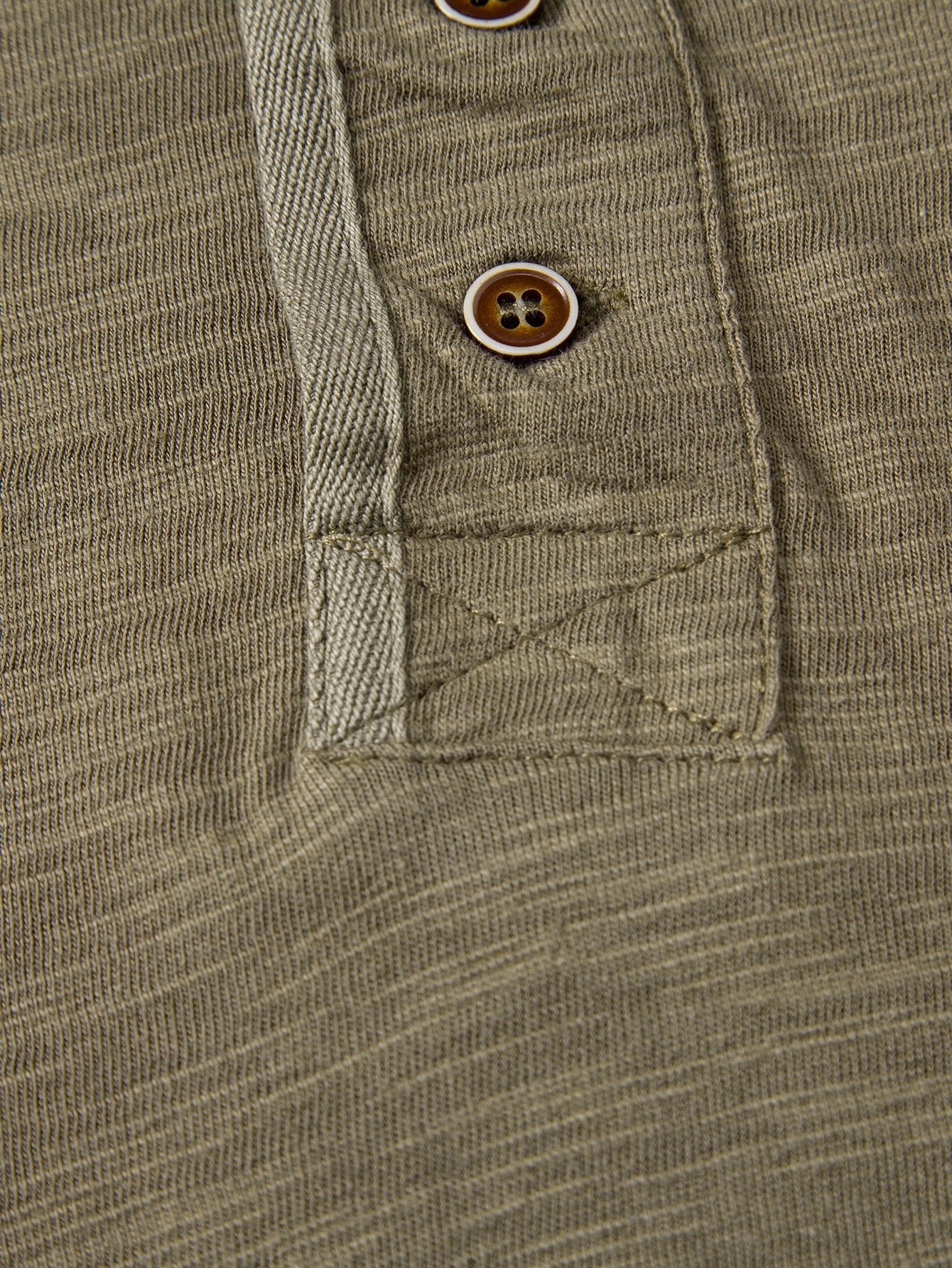 Textured Cotton Henry Collar T-Shirt