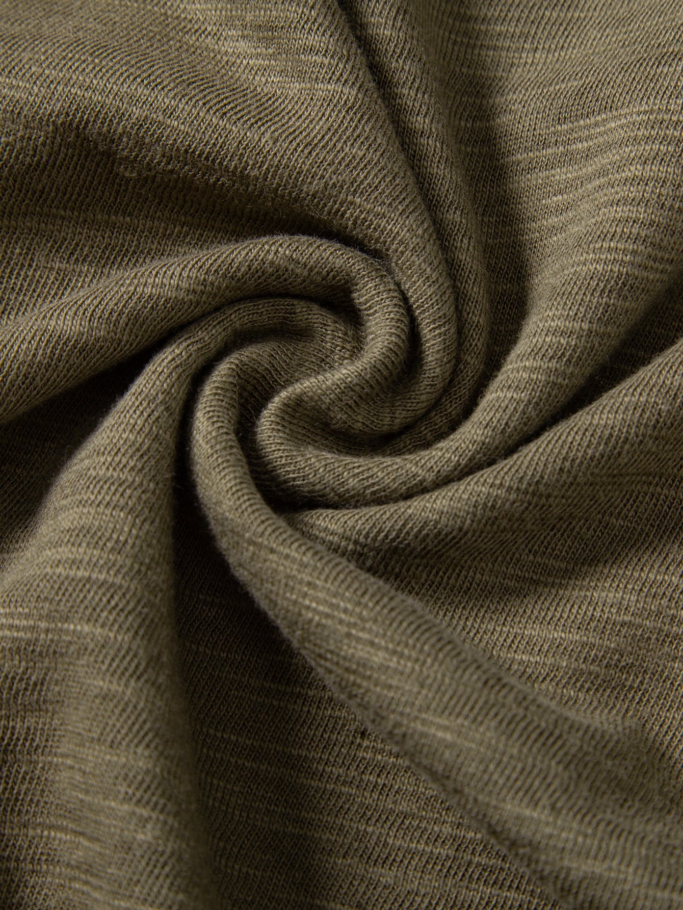Textured Cotton Henry Collar T-Shirt