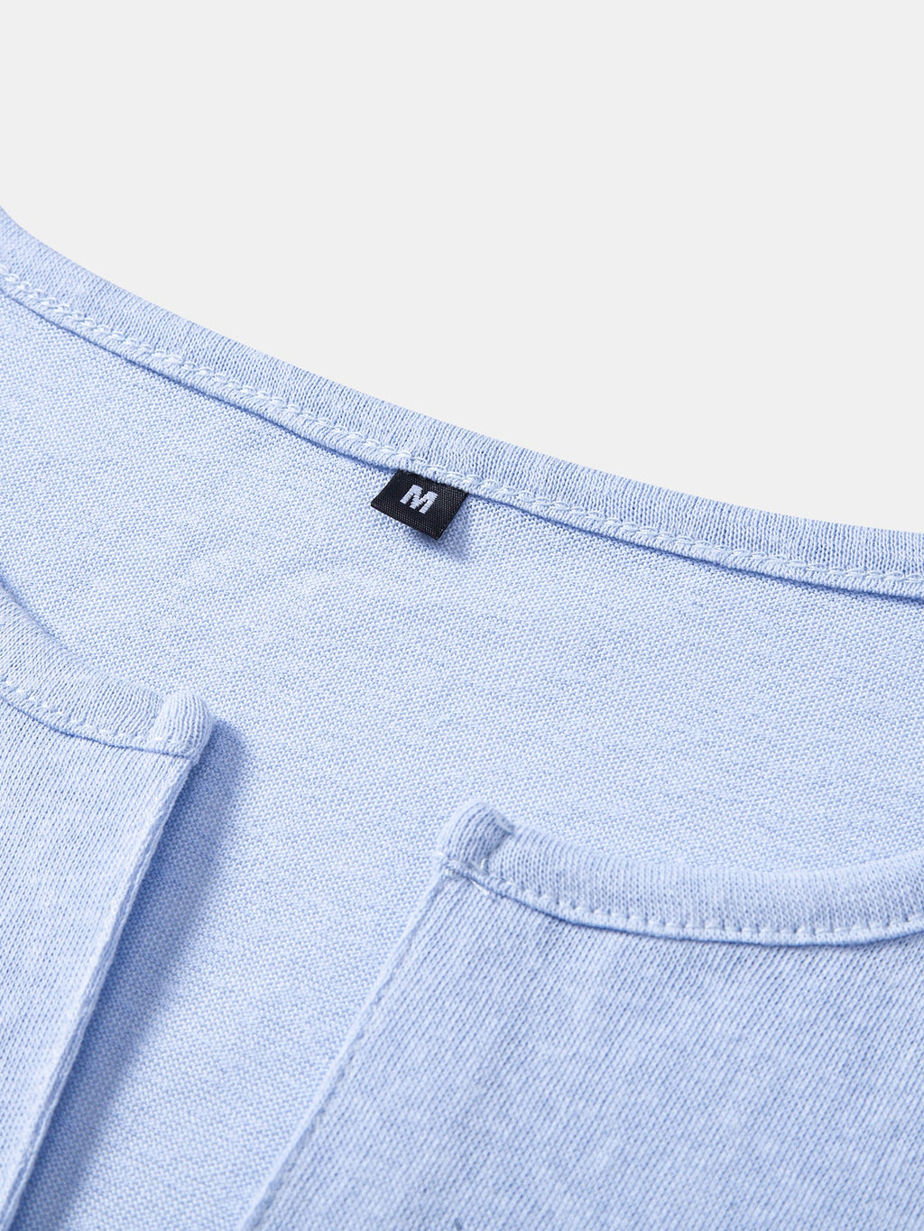 Lightweight Linen Look Deep Notched Collar T-Shirt