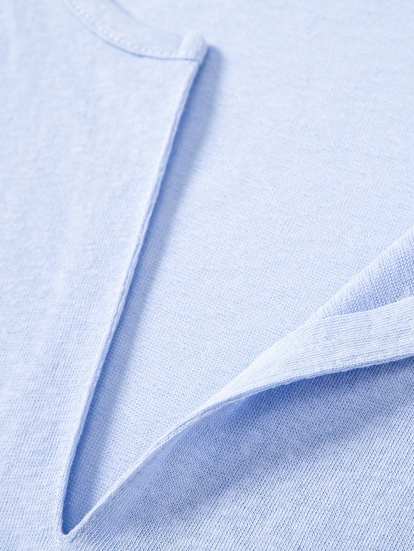 Lightweight Linen Look Deep Notched Collar T-Shirt