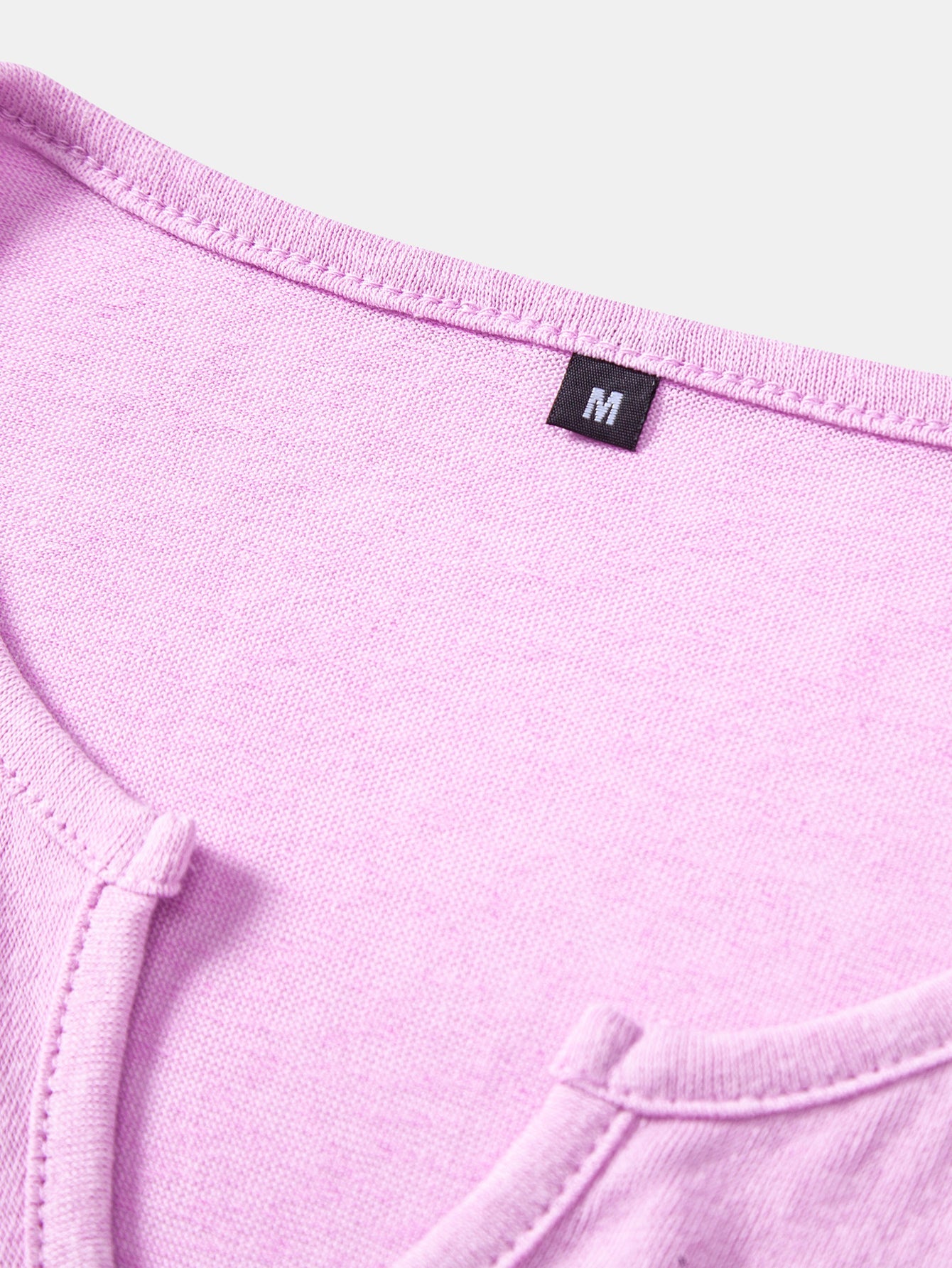 Lightweight Linen Look Notched Collar T-Shirt