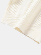 Striped Open Knit Polo