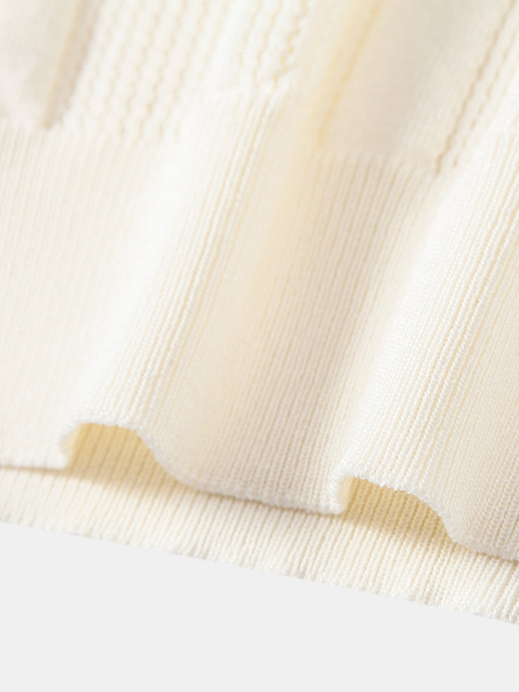 Striped Open Knit Polo