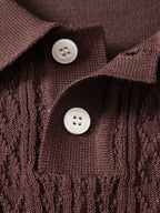 Geometric Jacquard Knit Polo