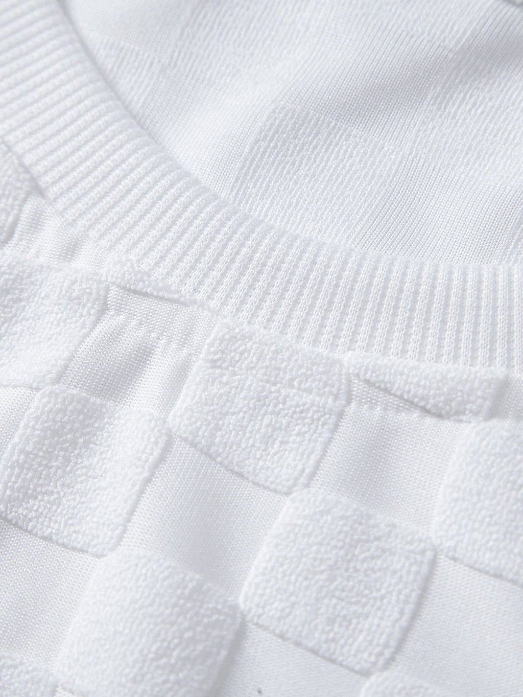 Relax Fit Checkerboard Jacquard  T-Shirt