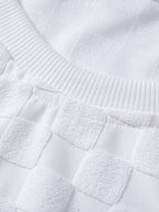 Relax Fit Checkerboard Jacquard  T-Shirt