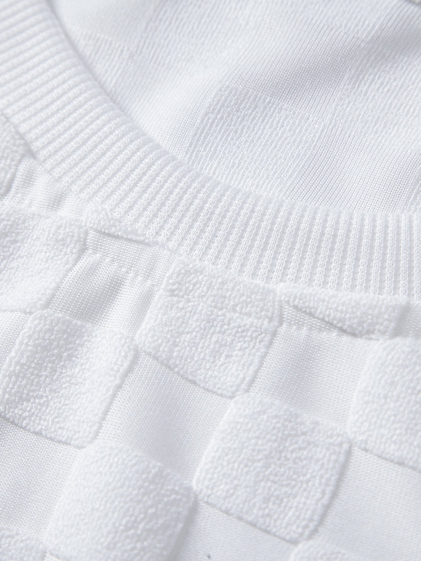 Relax Fit Checkerboard Jacquard  T-Shirt