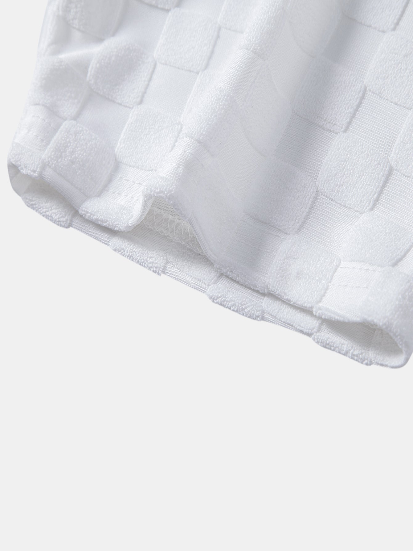 Relax Fit Checkerboard Jacquard  T-Shirt