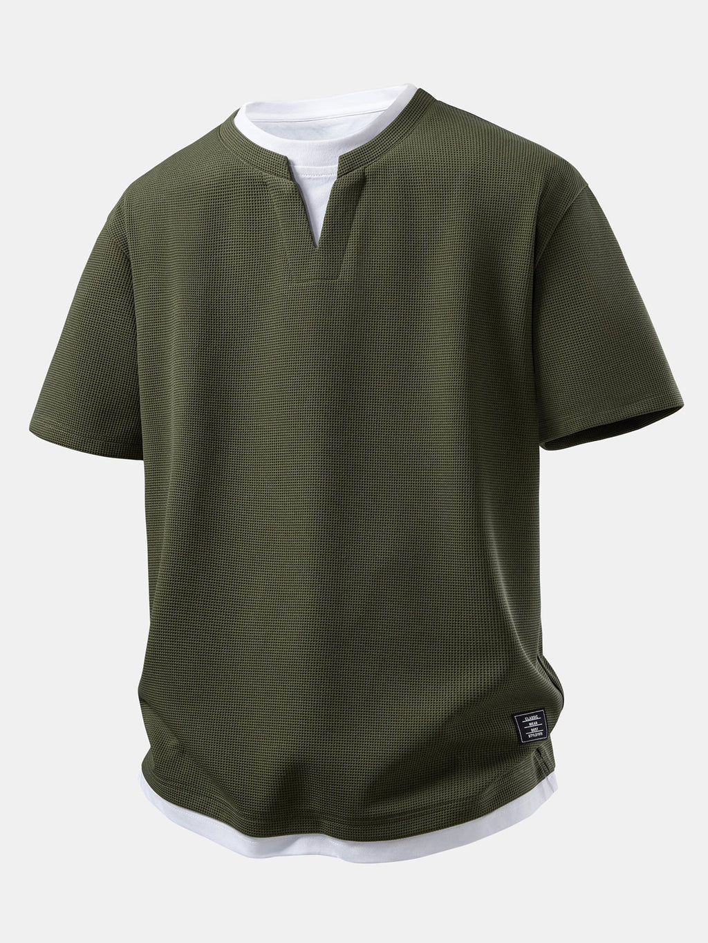 2 In 1 Waffle Notched Collar T-Shirt & 7" Shorts Set