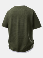 2 In 1 Waffle Notched Collar T-Shirt & 7" Shorts Set