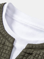 2 In 1 Waffle Notched Collar T-Shirt & Drawstring 7" Shorts Set