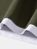 2 In 1 Waffle Notched Collar T-Shirt & 7" Shorts Set