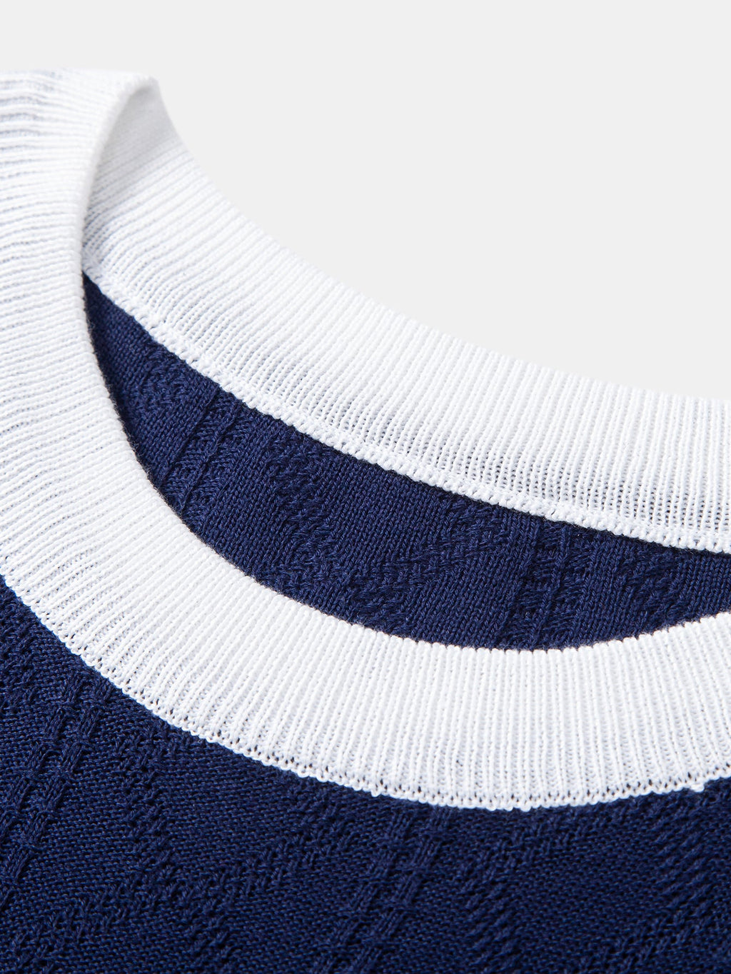 Contrast Geometric Jacquard Knit T-Shirt