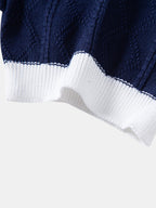 Contrast Geometric Jacquard Knit T-Shirt