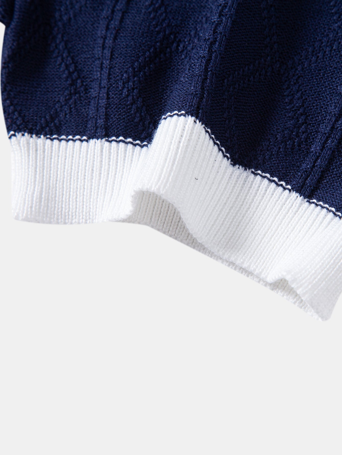 Contrast Geometric Jacquard Knit T-Shirt