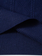 Contrast Geometric Jacquard Knit T-Shirt