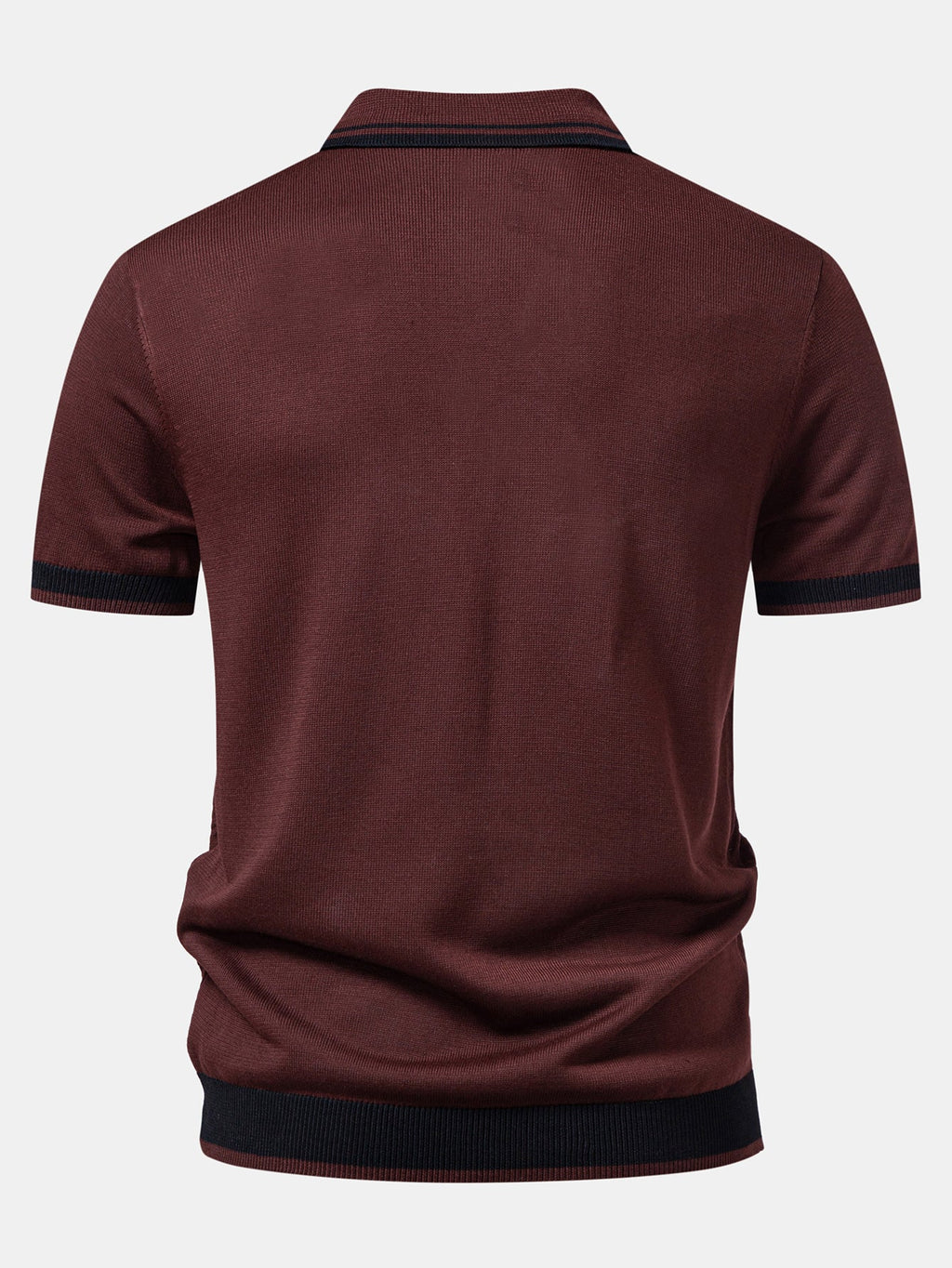 Contrast Textured Jacquard V Neck Knit Polo & Slim Fit Tapered Trousers