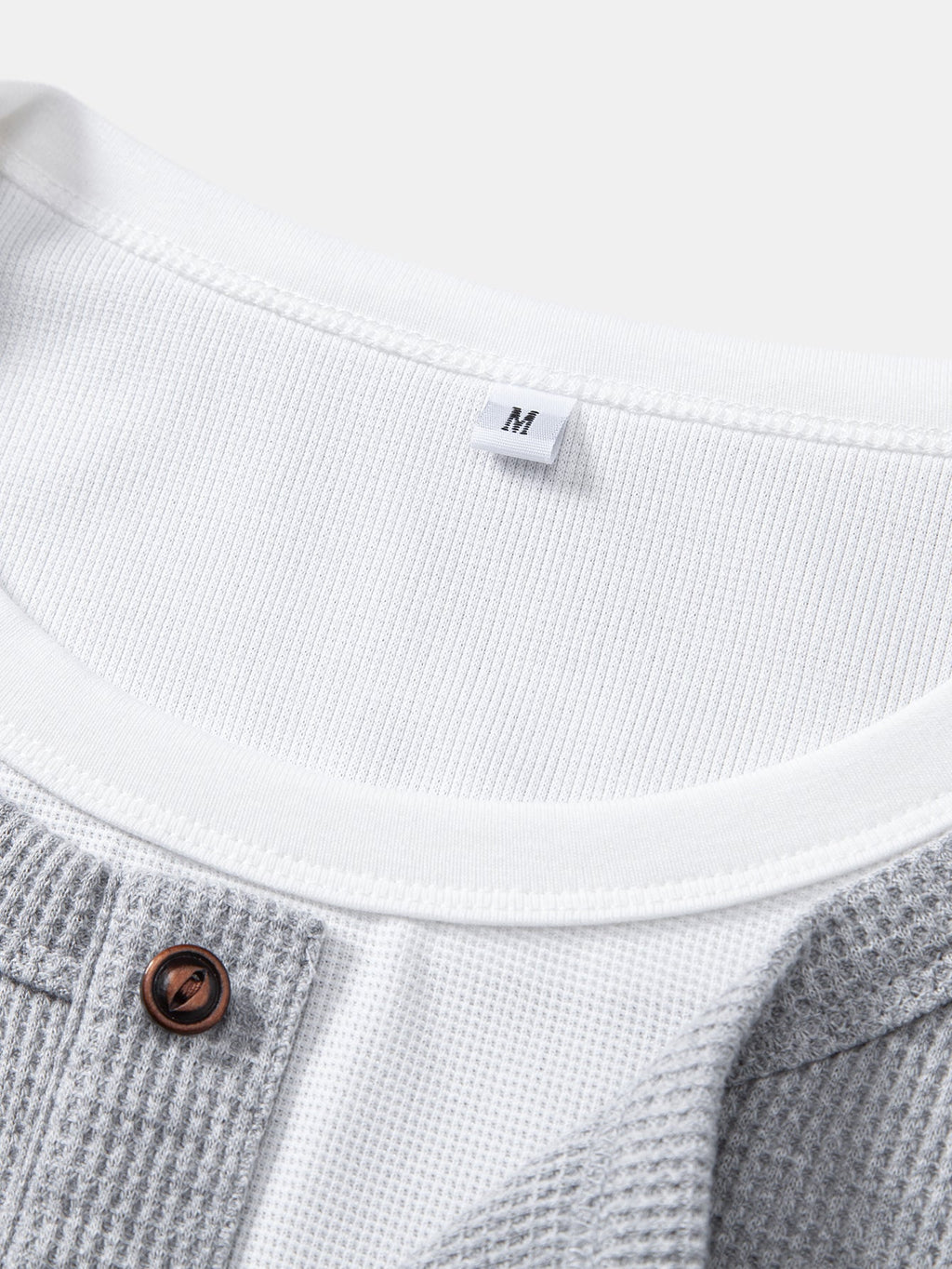 2 In 1 Waffle Henley Shirt