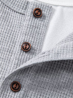 2 In 1 Waffle Henley Shirt