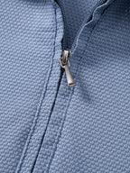 Pineapple Textured Zipper Polo