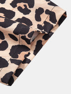 Leopard Print Patchwork Button Up Shirt