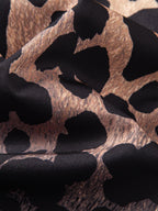 Leopard Print Patchwork Button Up Shirt