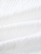 Contrast Geometry Jacquard Knit Polo & Straight Leg Ribbed Pants