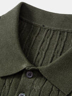 Twisted Jacquard Knit Polo & Slim Fit Tapered Trousers