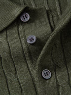 Twisted Jacquard Knit Polo & Slim Fit Tapered Trousers