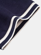 Contrast Trim Zipper Polo