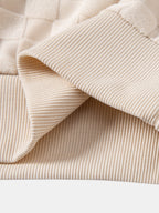 Checkerboard V-Neck Knit Polo