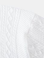Geometric Jacquard Knit Polo & Slim Fit Tapered Trousers