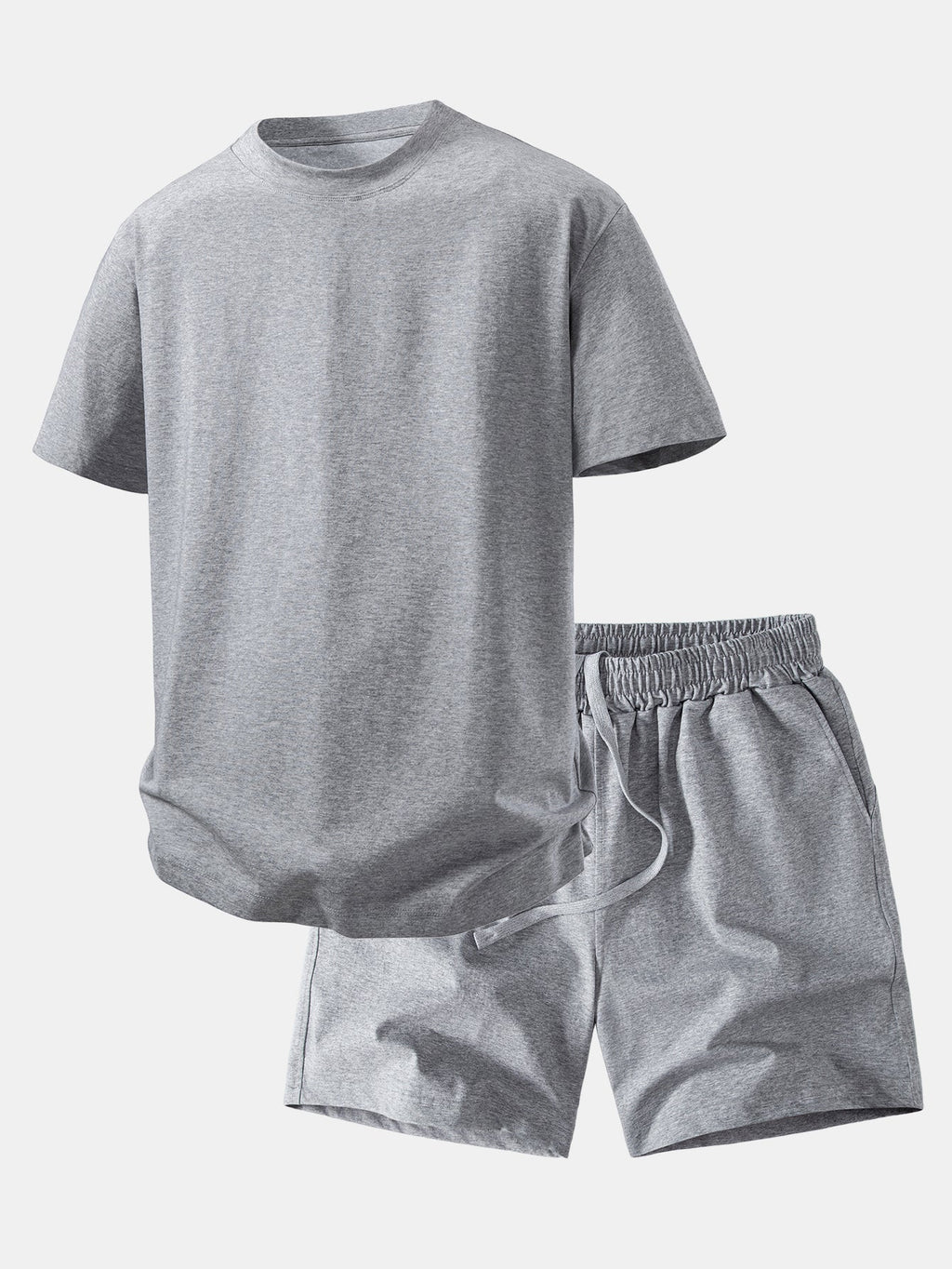Relax Fit Crew Collar T-Shirt & Drawstring Jersey 7" Shorts
