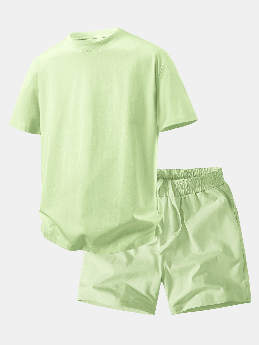 Relax Fit Crew Collar T-Shirt & Drawstring Jersey 7" Shorts