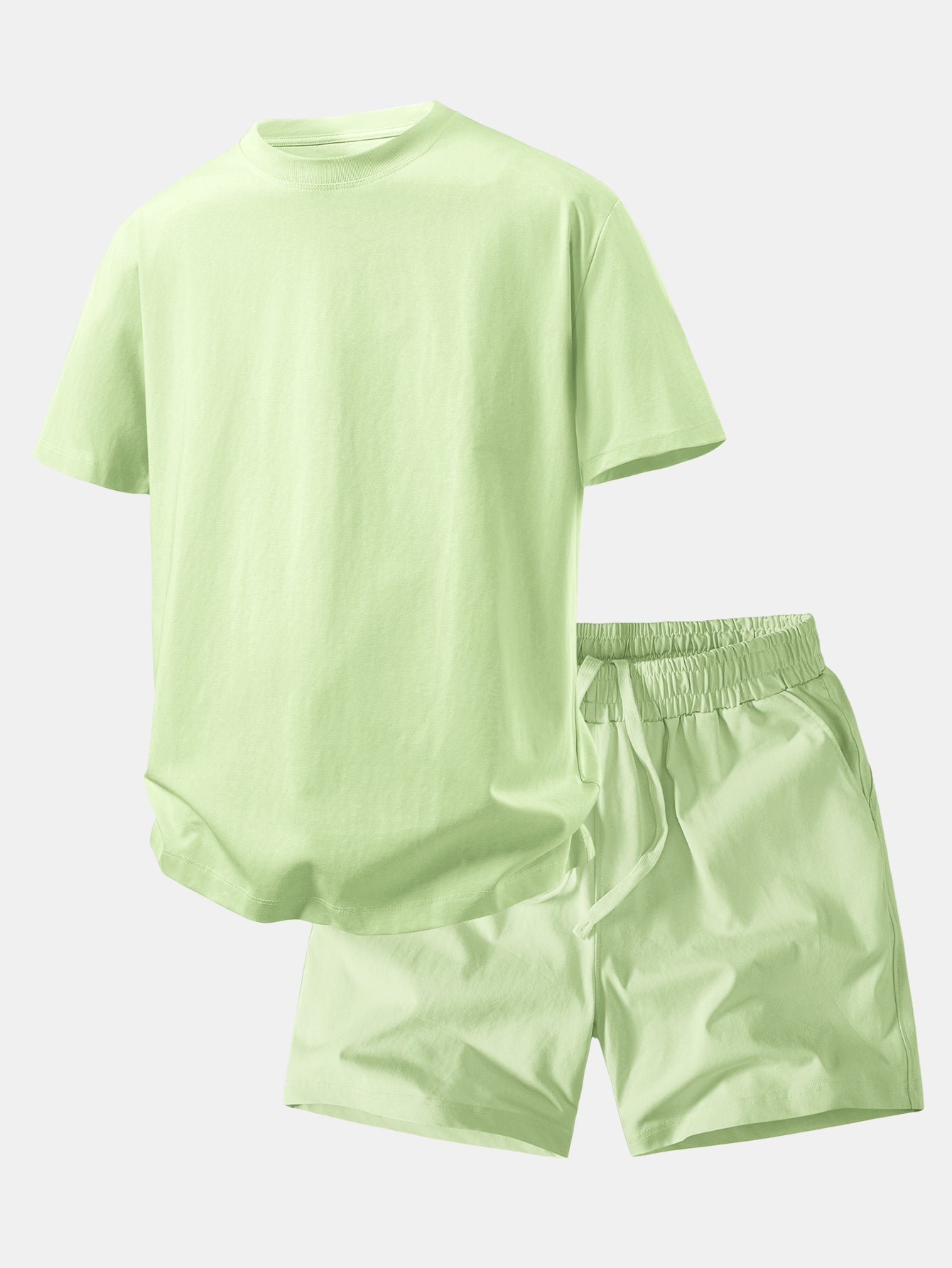 Relax Fit Crew Collar T-Shirt & Drawstring Jersey 7" Shorts