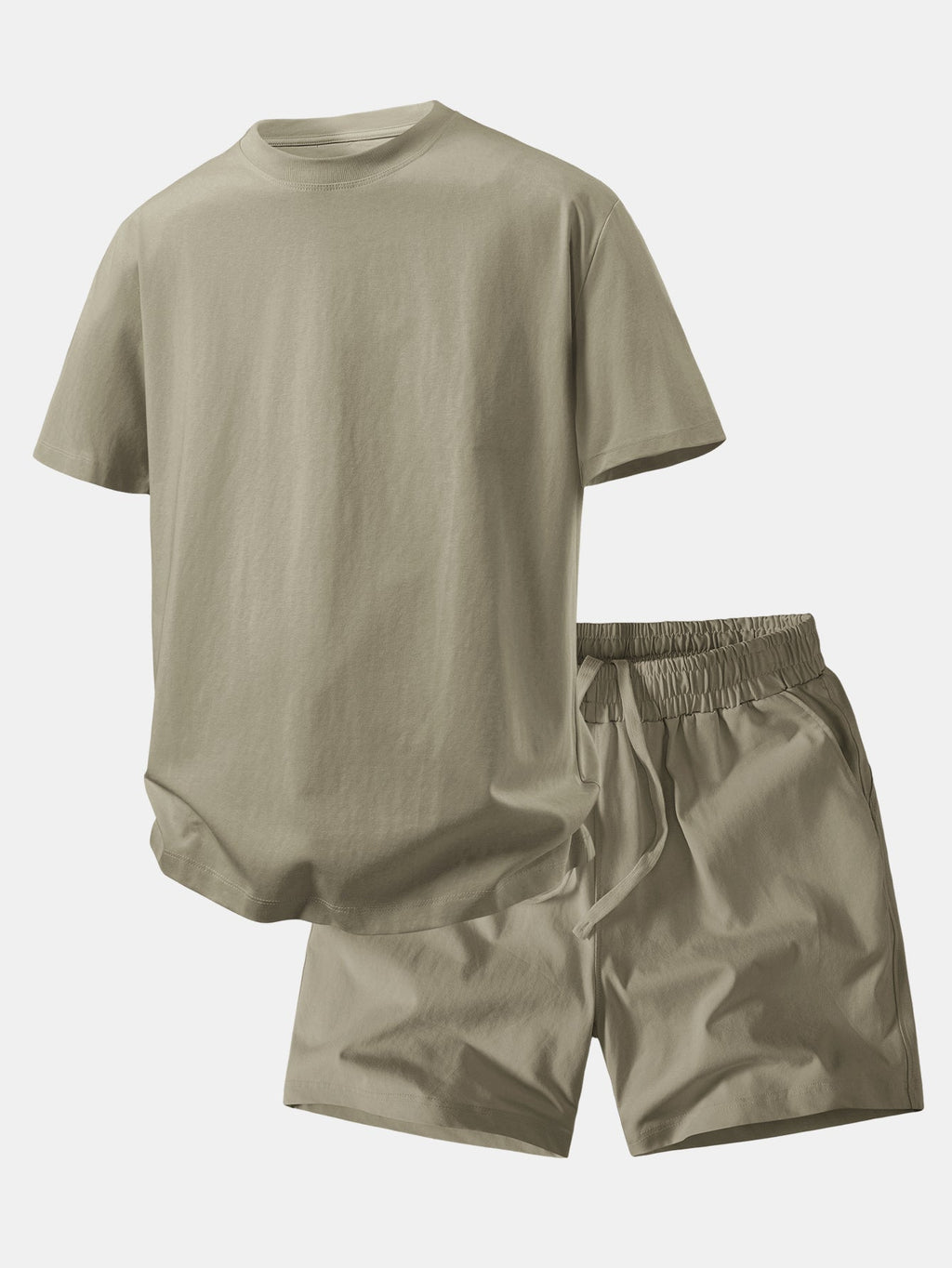 Relax Fit Crew Collar T-Shirt & Drawstring Jersey 7" Shorts