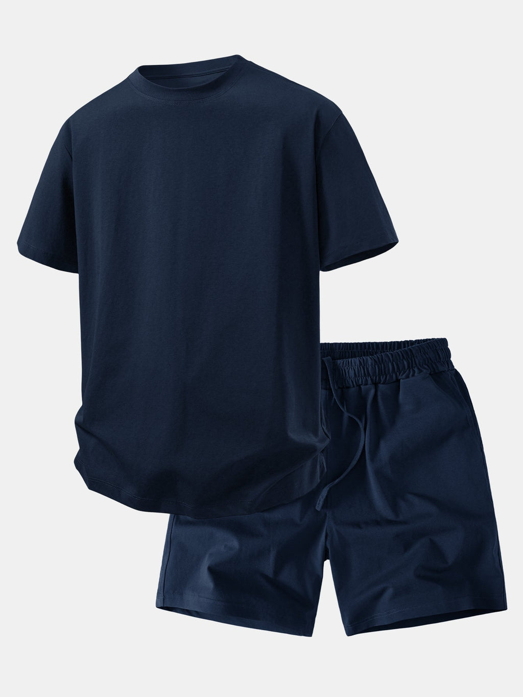 Relax Fit Crew Collar T-Shirt & Drawstring Jersey 7" Shorts