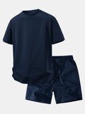 Relax Fit Crew Collar T-Shirt & Drawstring Jersey 7" Shorts