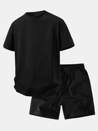 Relax Fit Crew Collar T-Shirt & Drawstring Jersey 7" Shorts