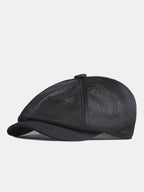 Ultra Breathable Full Mesh Ivy Cap | Quick Dry Cooling Six-Panel Crown Contrast Short Brim Lightweight Summer Gatsby Driving Flat Hat