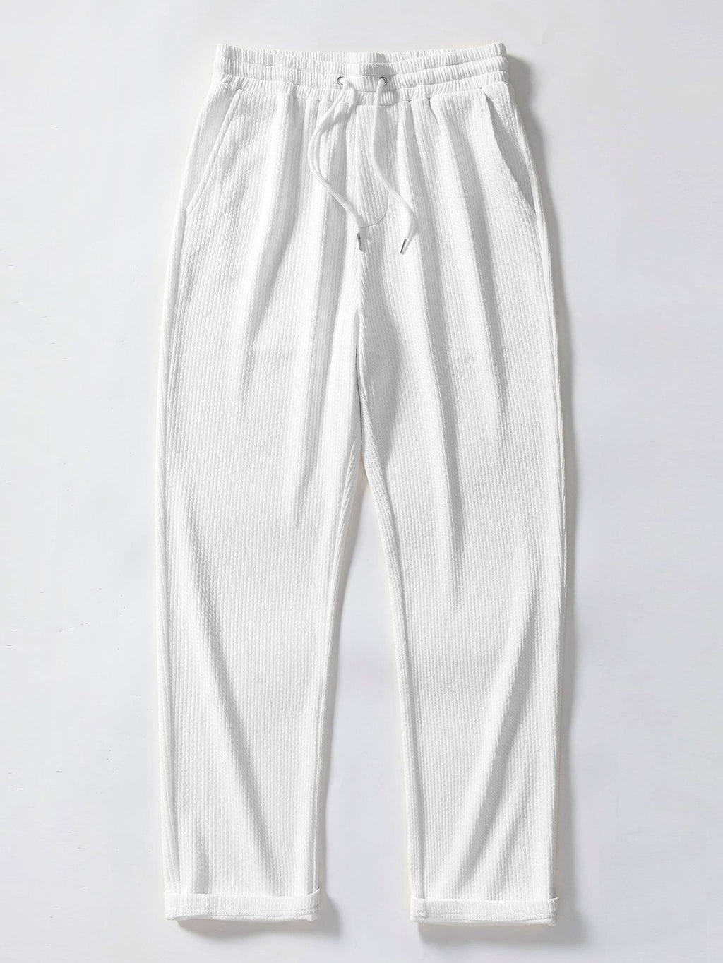 Contrast Geometry Jacquard Knit Polo & Straight Leg Ribbed Pants