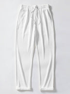 Contrast Geometry Jacquard Knit Polo & Straight Leg Ribbed Pants
