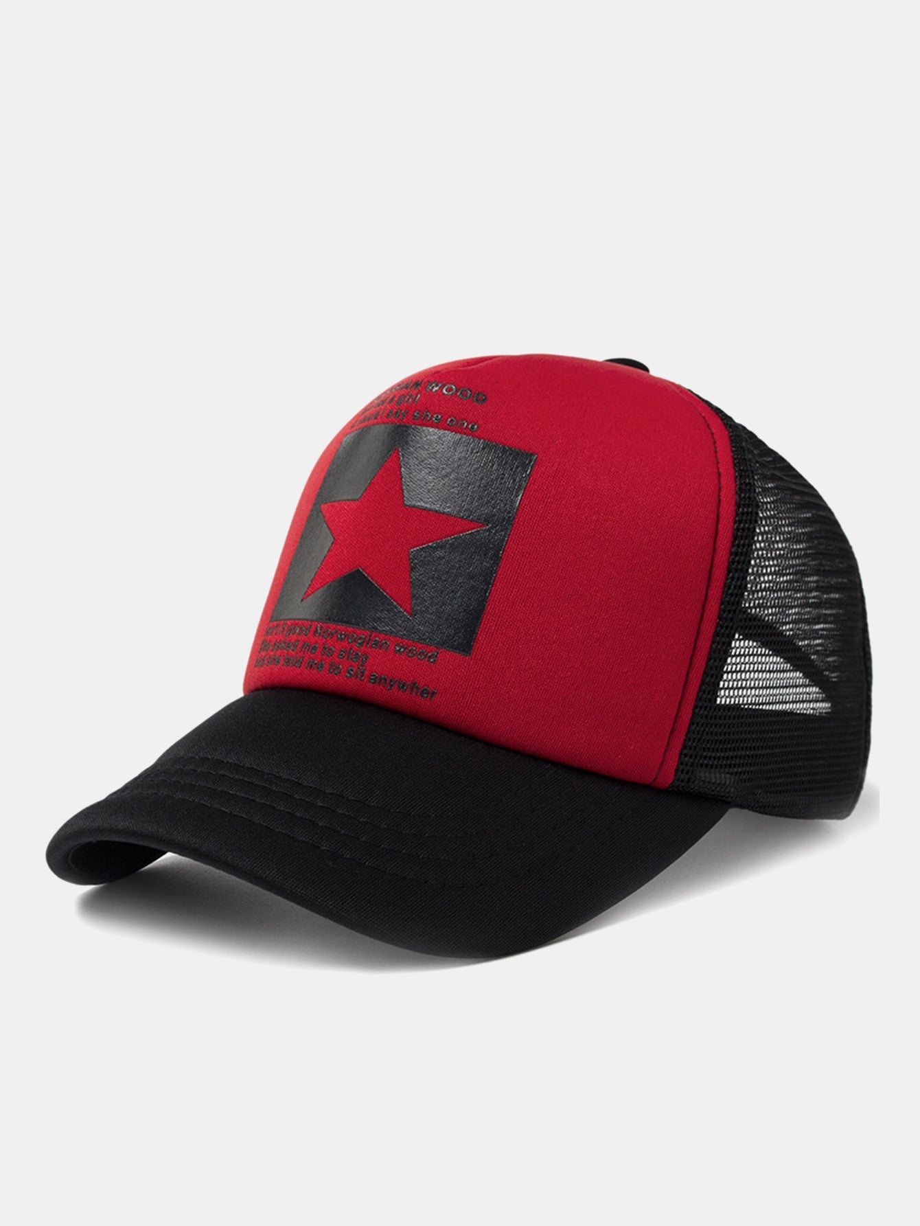 Star Graphic Trucker Cap | Mesh Back Adjustable Snapback Casual Streetwear Baseball Hat
