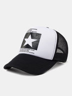Star Graphic Trucker Cap | Mesh Back Adjustable Snapback Casual Streetwear Baseball Hat